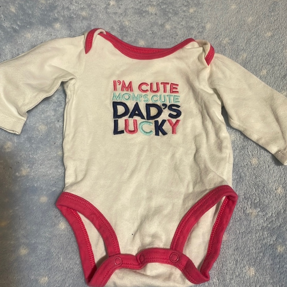 Carters: 3 month baby girl white onesie